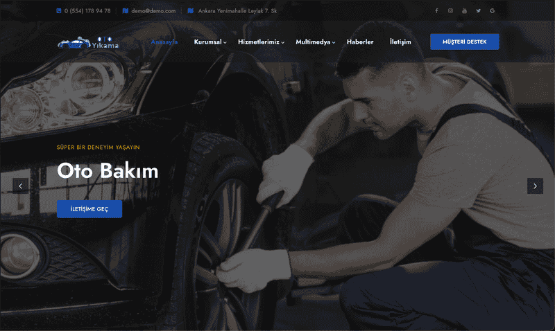 Oto Yıkama Site Yazılımı